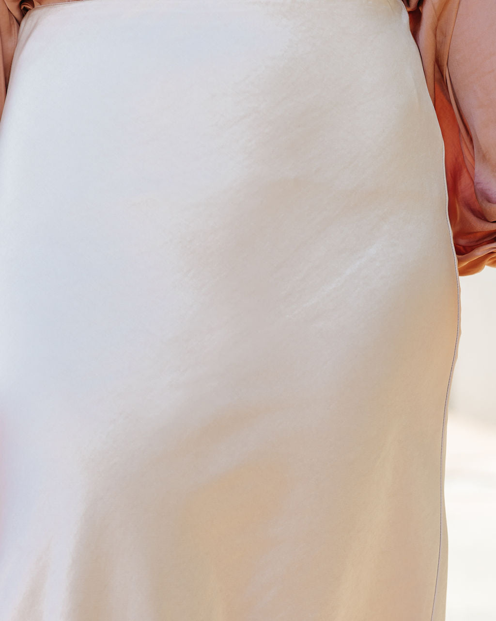 Shawn Satin Midi Skirt - Champagne