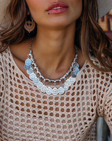 Shimmy Coin Necklace - Silver