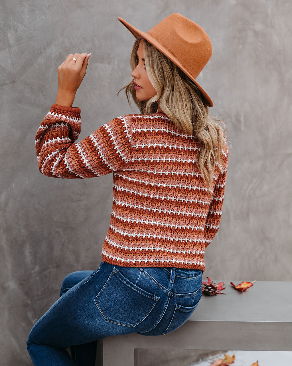 Shiva Cotton Striped Crop Sweater