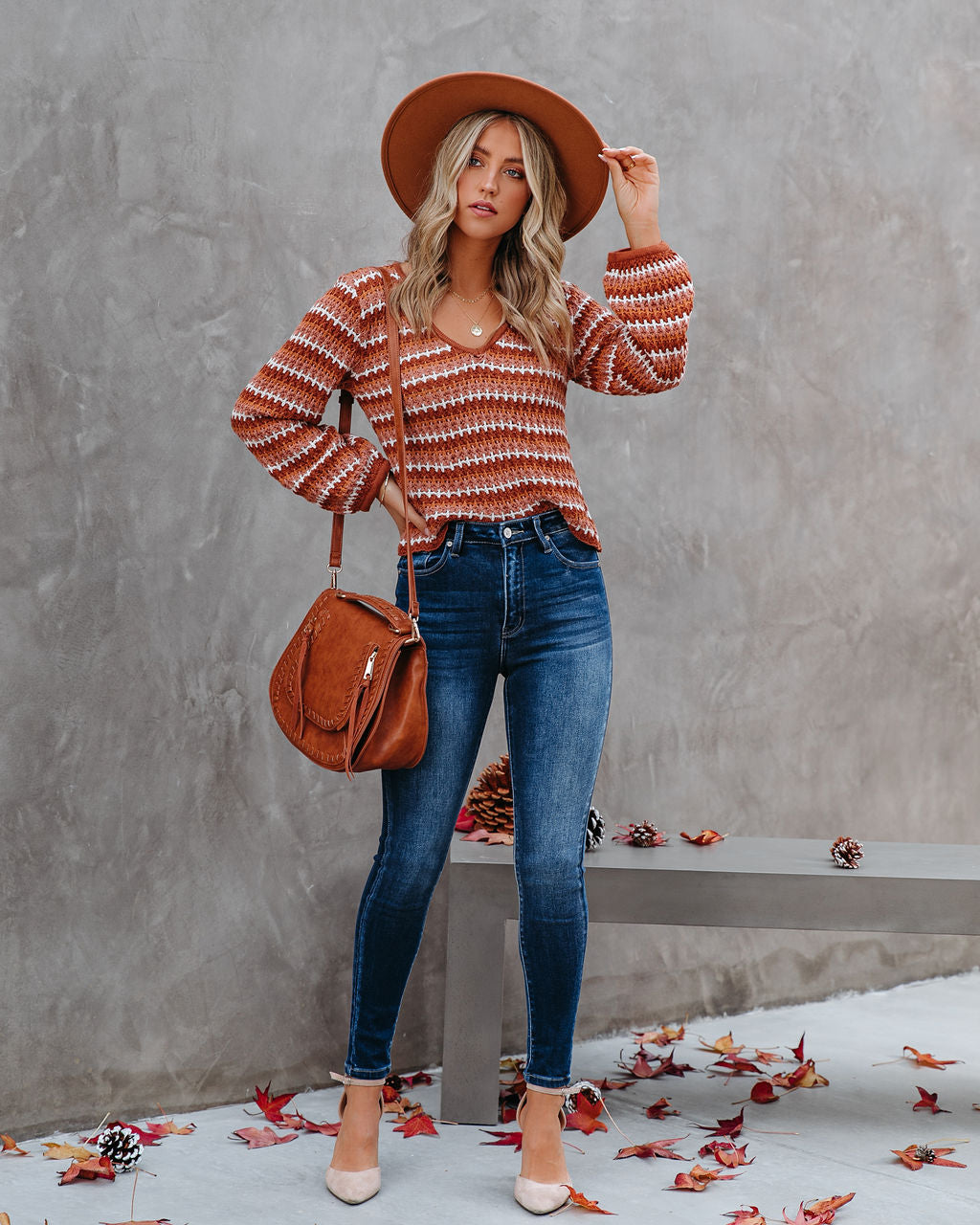 Shiva Cotton Striped Crop Sweater