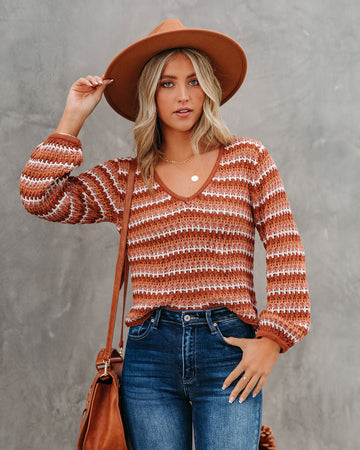 Shiva Cotton Striped Crop Sweater