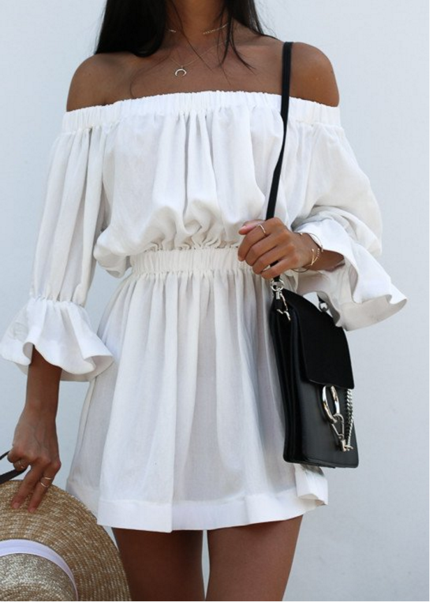 Shanie Ruffle Off The Shoulder Dress