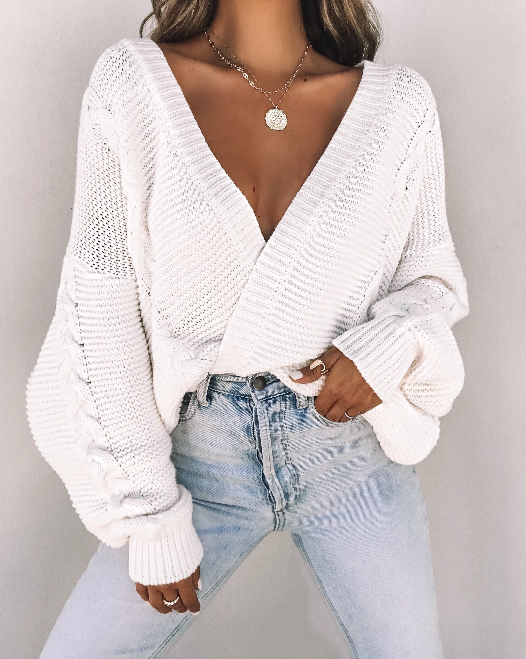 Paris Cotton Blend Pocketed Cardigan - Ivory