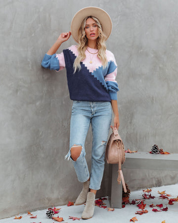 Festive Times Knit Sweater - Navy