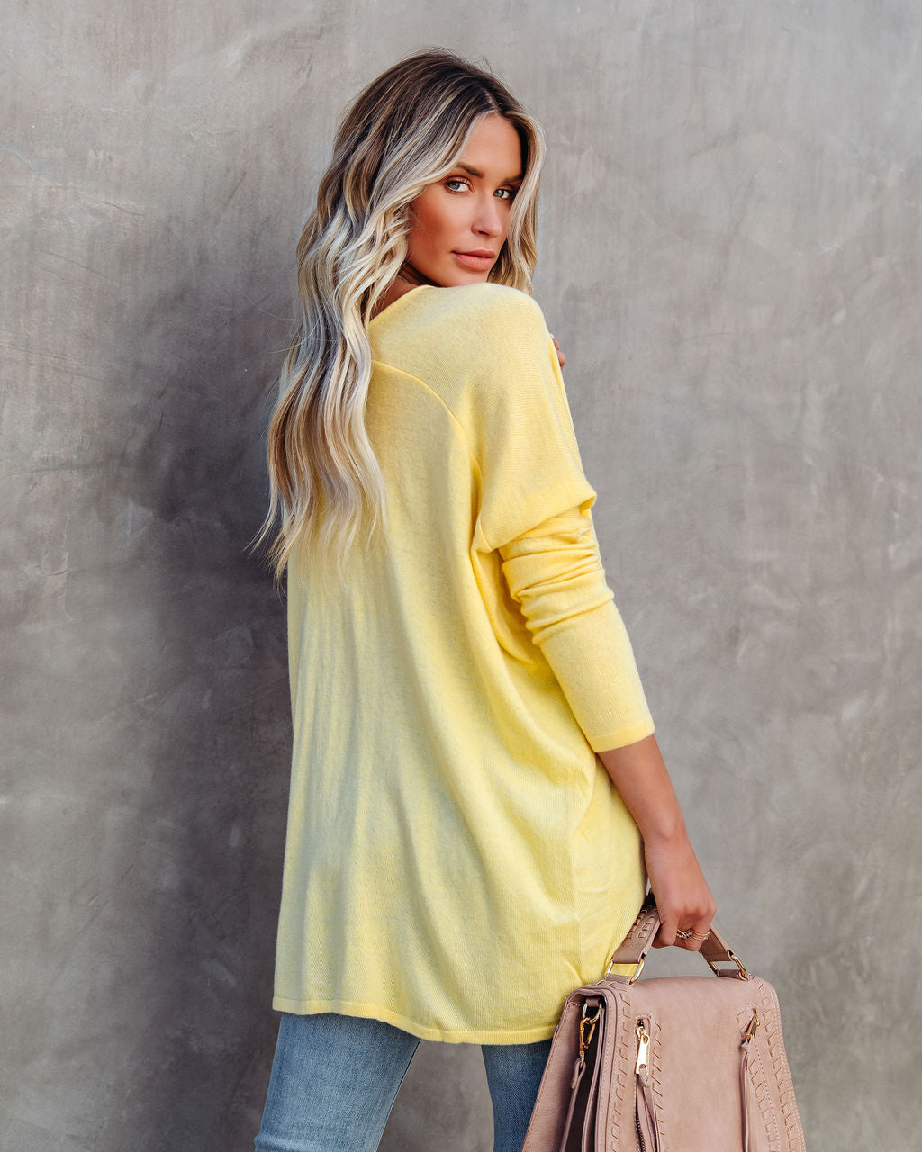 First To Know Cotton Blend Sweater - Yellow