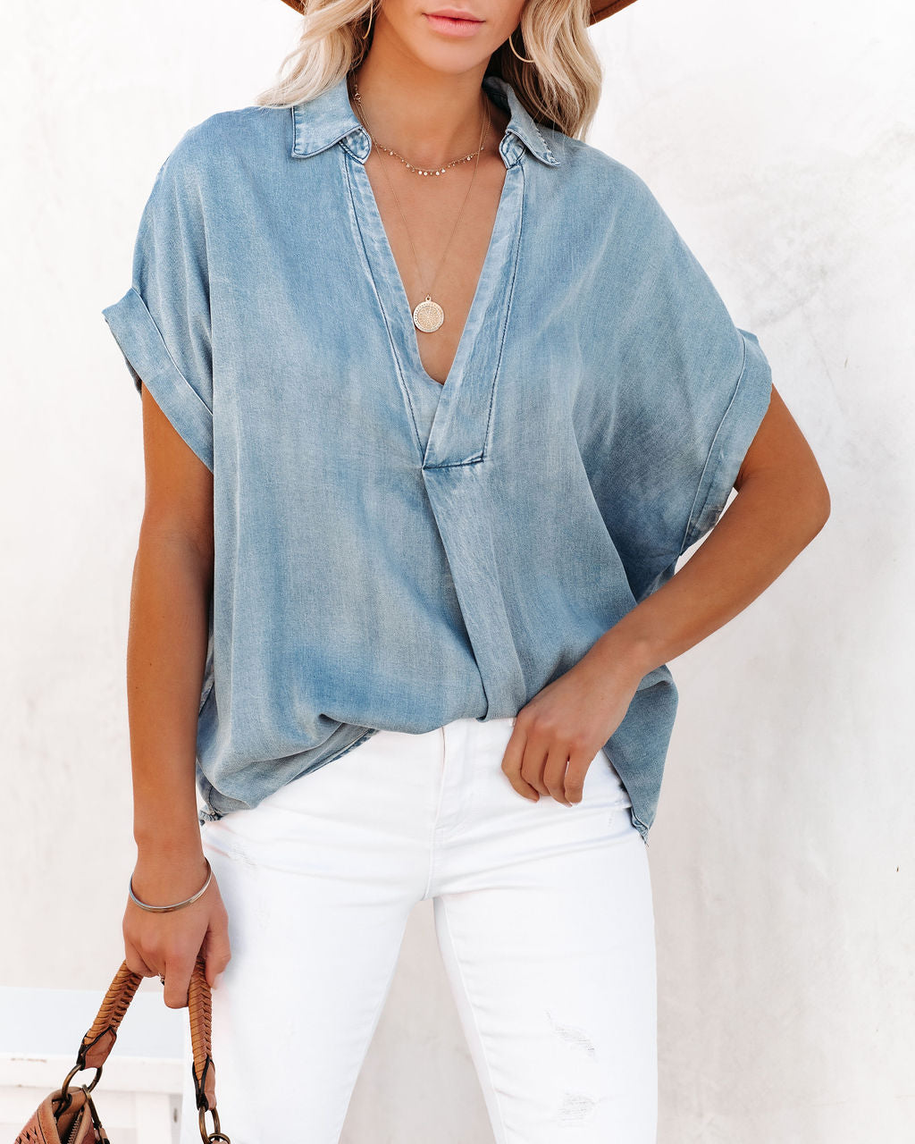 Flint Relaxed Chambray Top