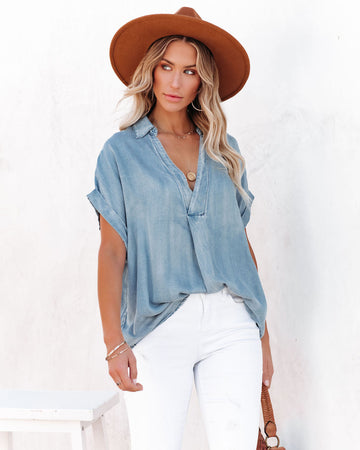 Flint Relaxed Chambray Top