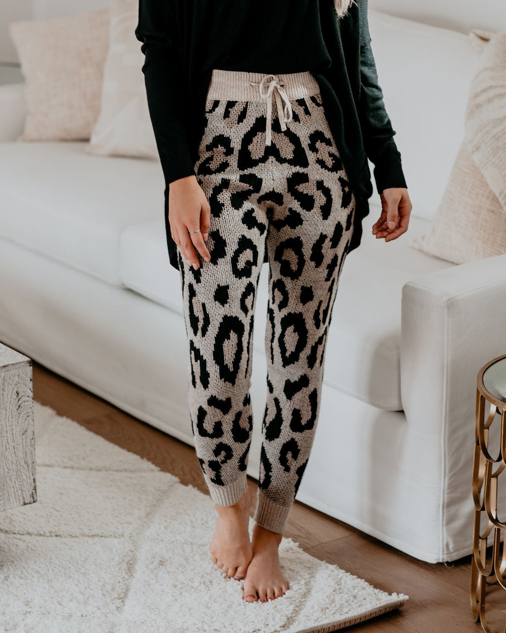 Frankie Leopard Knit Joggers