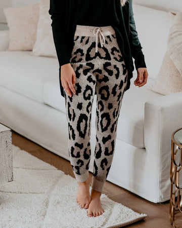 Frankie Leopard Knit Joggers