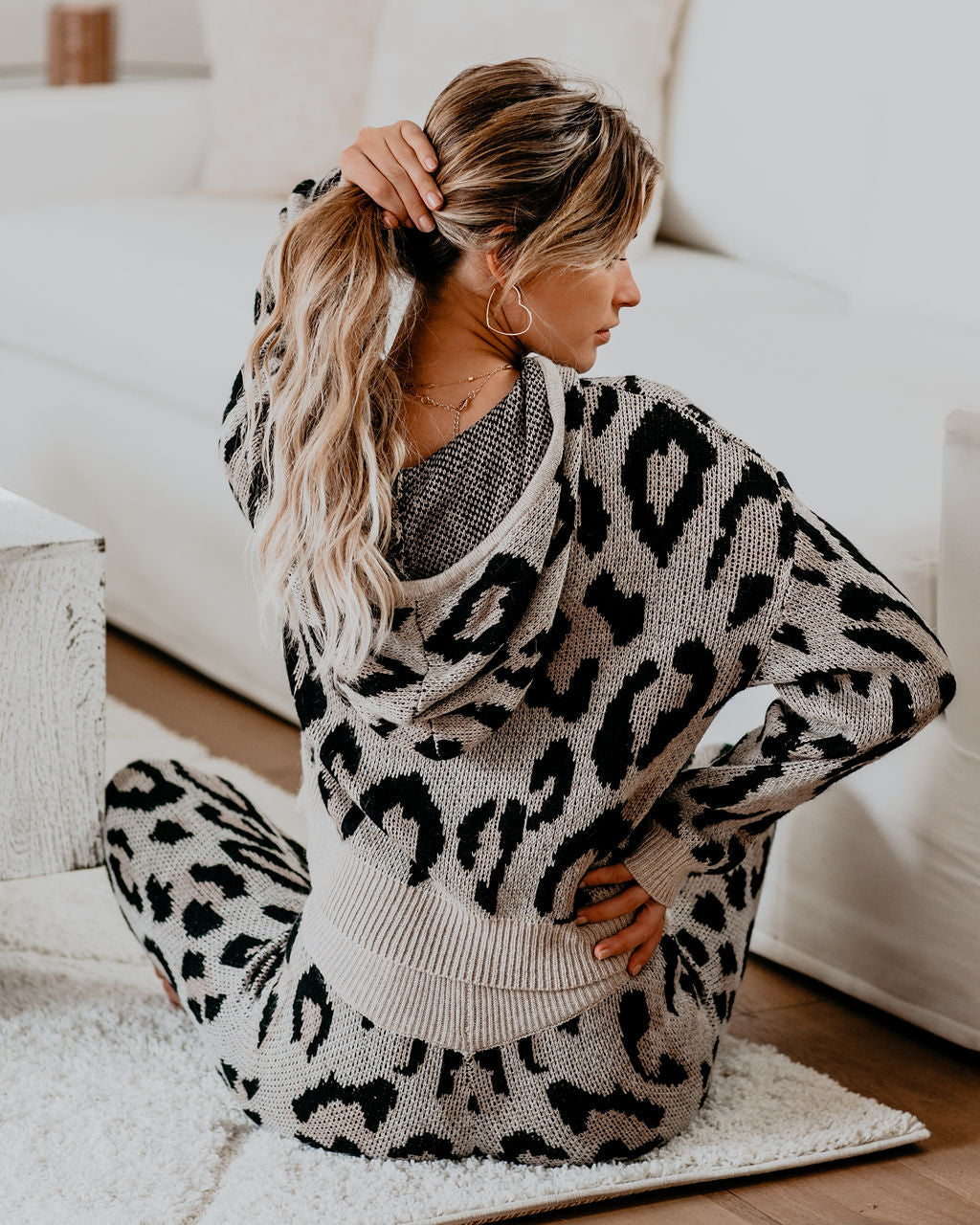 Frankie Leopard Knit Hoodie
