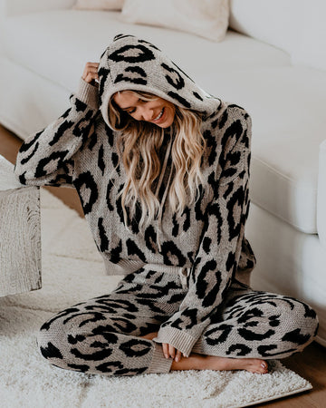 Frankie Leopard Knit Hoodie