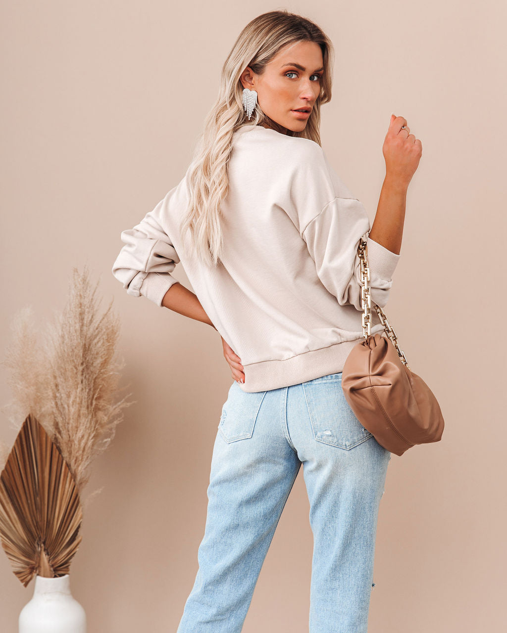 Franny Cotton Rhinestone Fringe Sweatshirt