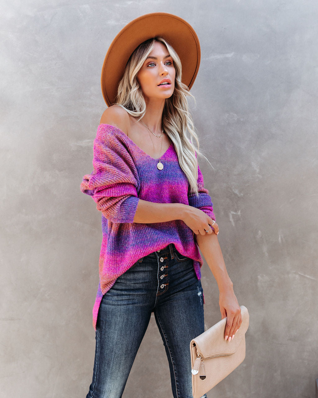 Generous Heart Ombre Knit Sweater