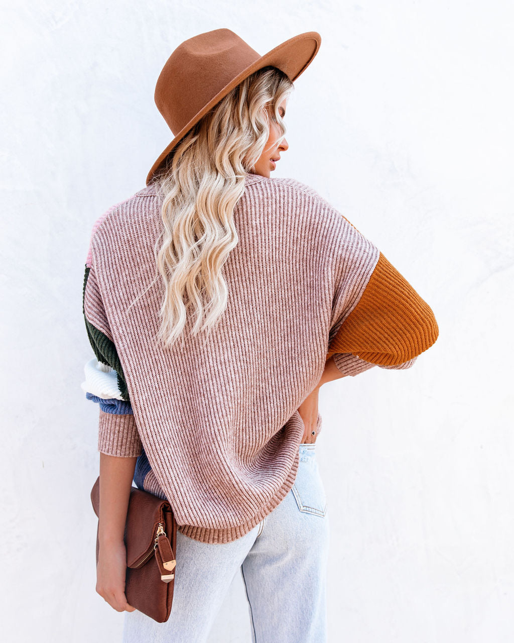 Glee Button Front Colorblock Cardigan - Pink Multi