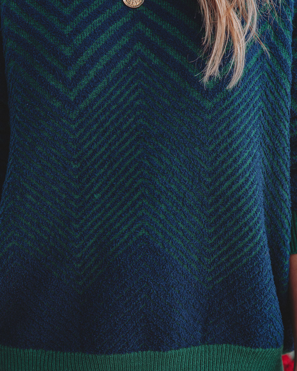 Got Snow Chevron Knit Sweater - Navy
