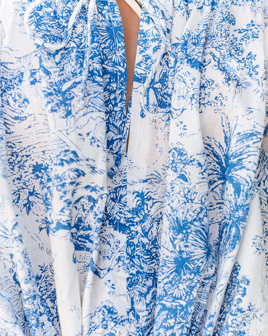 Guidance Cotton Printed Drawstring Top