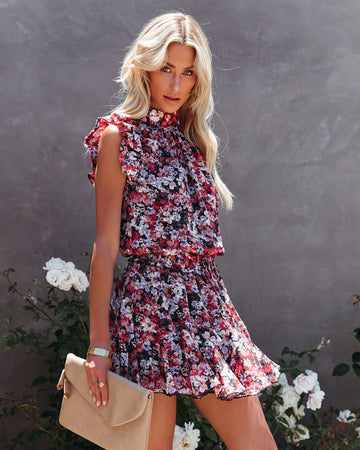 Kule Floral Ruffle Mini Skirt