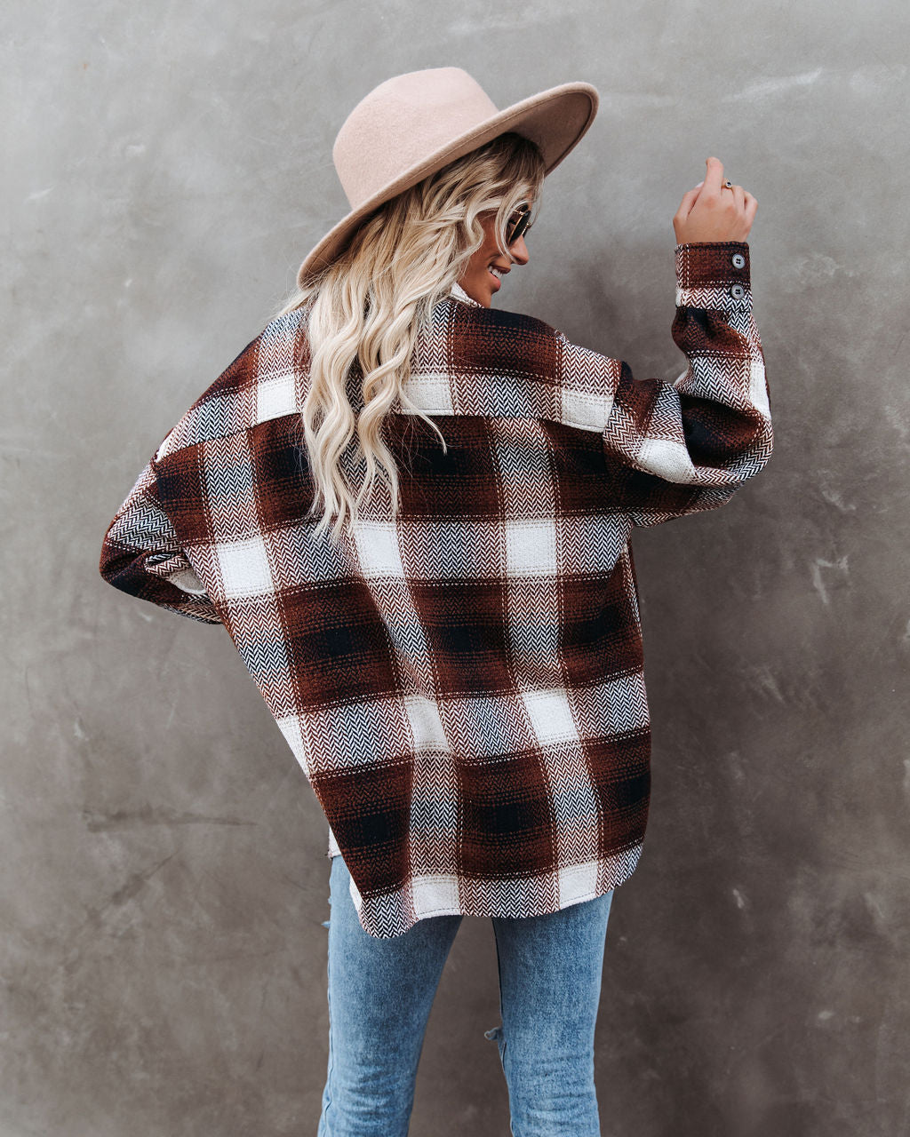 Liles Plaid Button Down Wool Blend Shacket