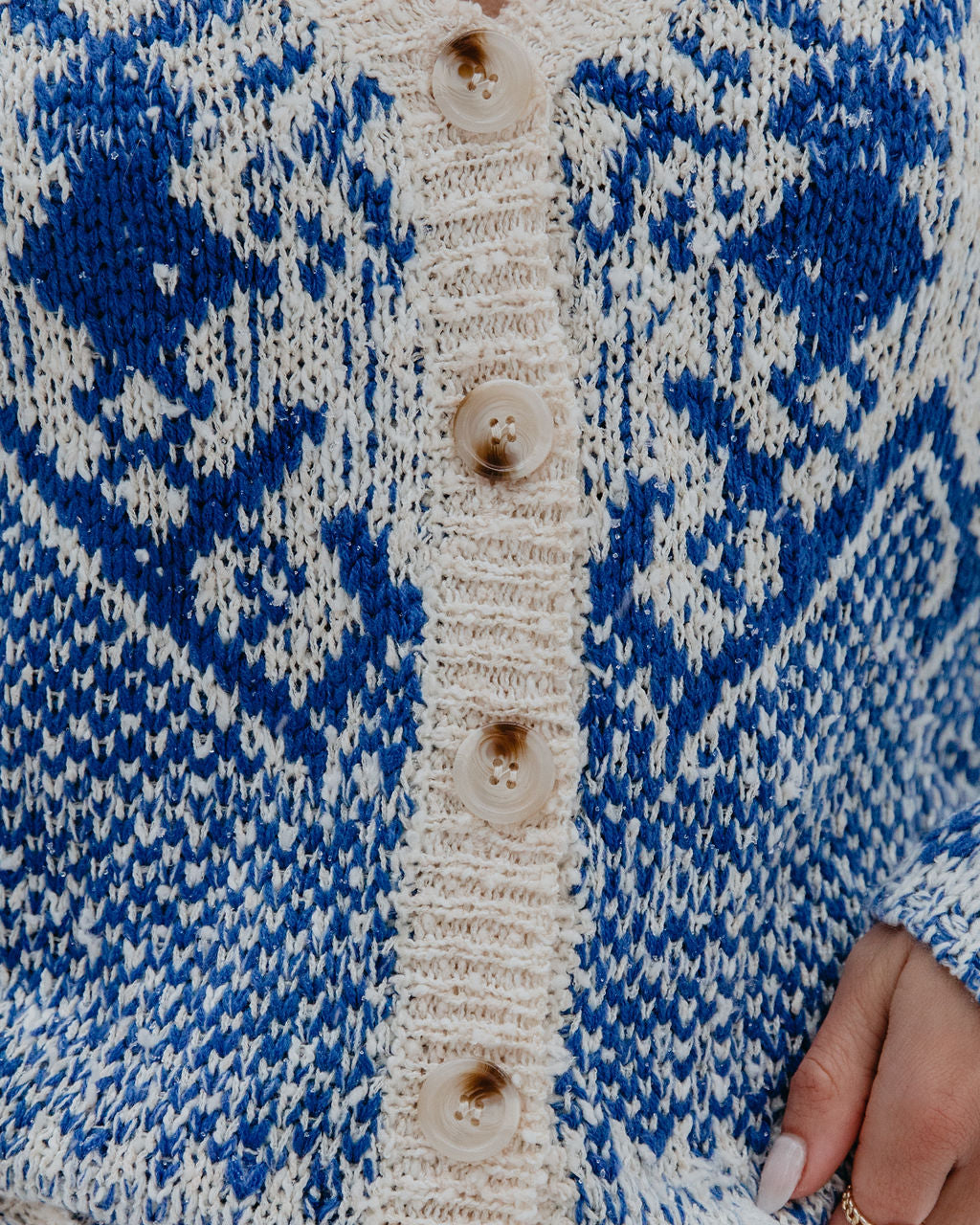 Little Dreamer Button Front Knit Cardigan - Blue