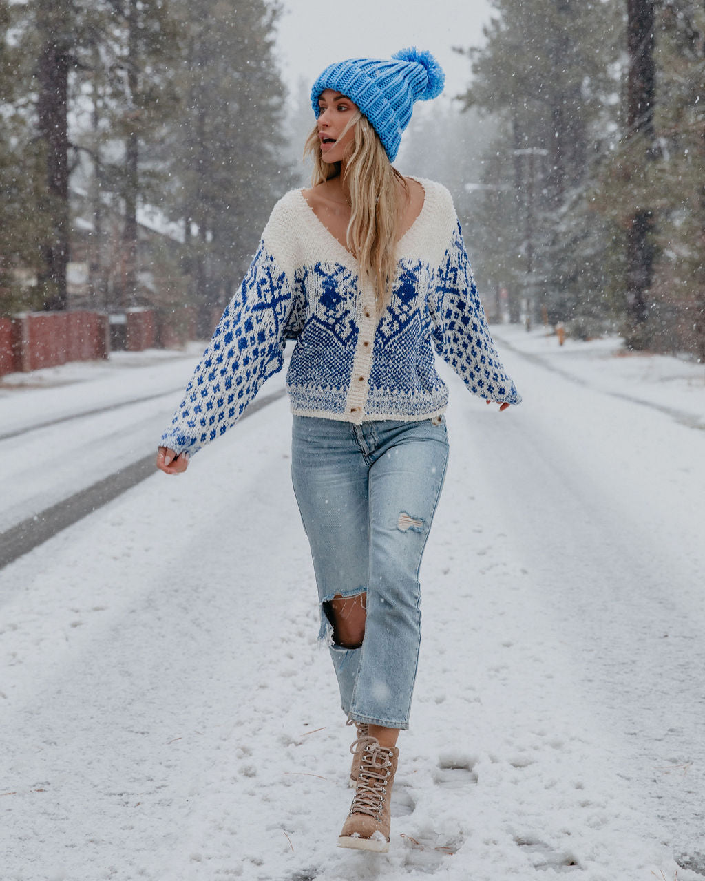 Little Dreamer Button Front Knit Cardigan - Blue