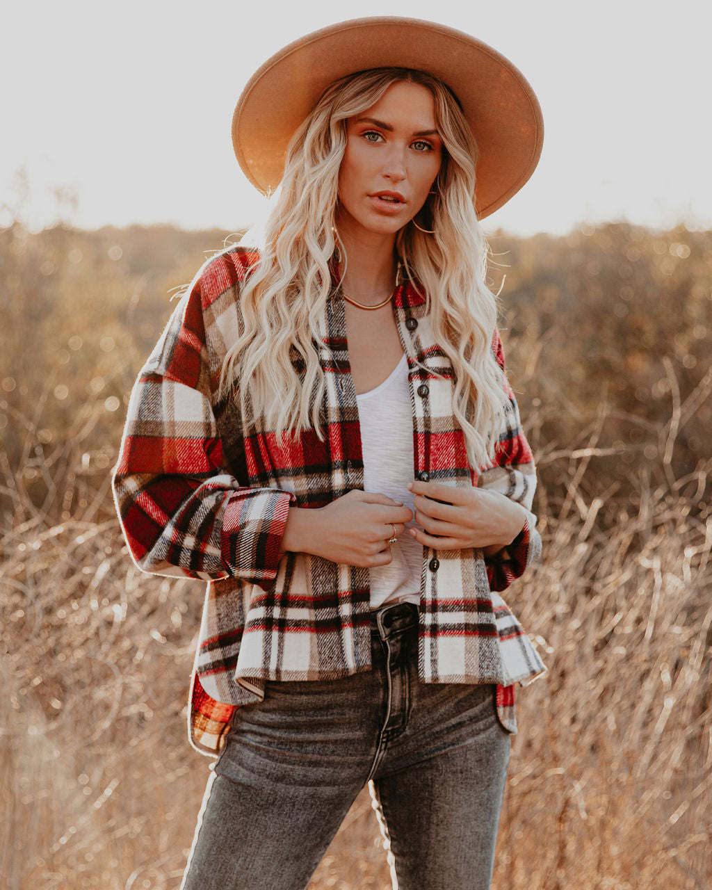 Liverpool Plaid Button Down Shacket