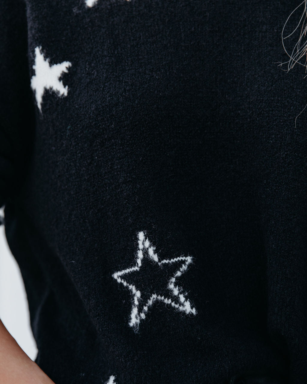 Look Up Knit Star Sweater - Black