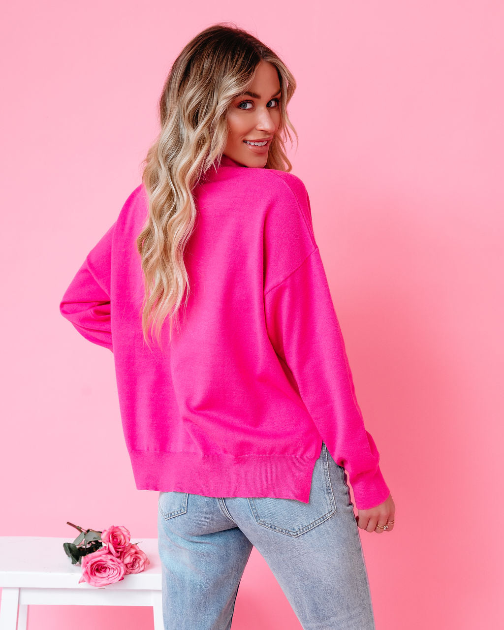 Love At First Sight Knit Sweater - Pink