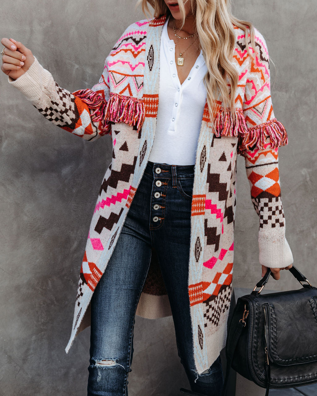 Loving Life Fringe Knit Cardigan