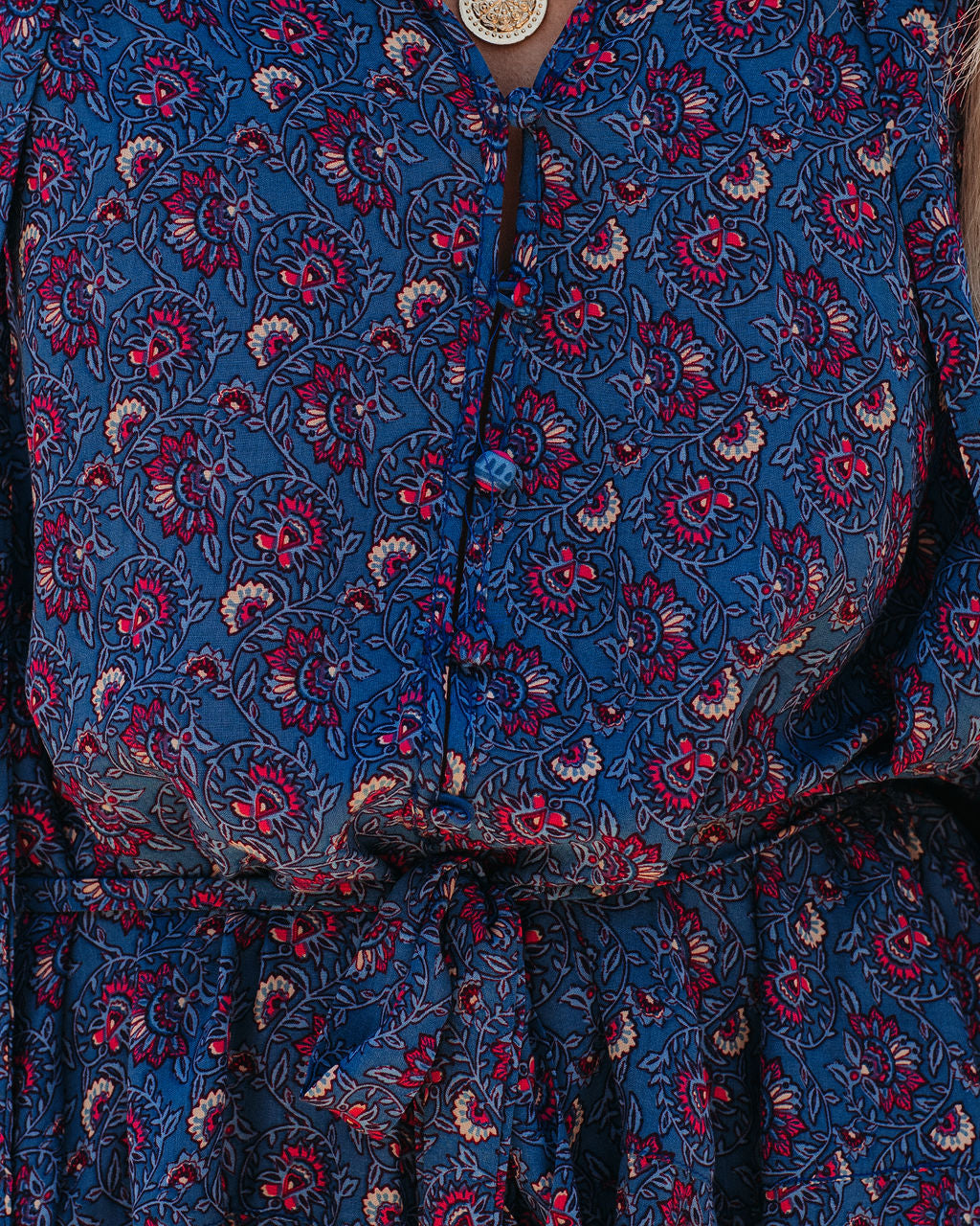 Luana Pocketed Printed Button Down Romper