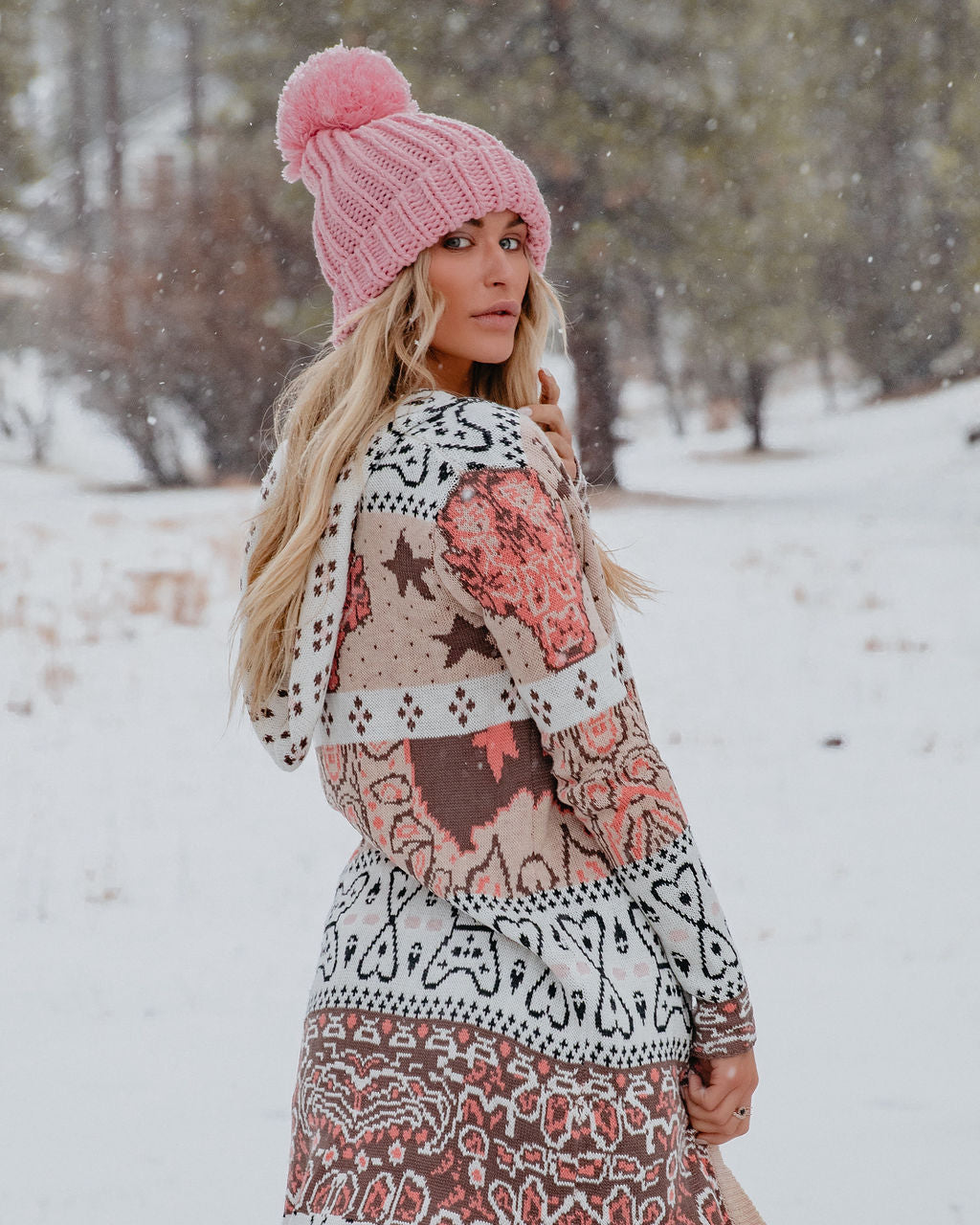 Magic Of The Season Hooded Knit Cardigan