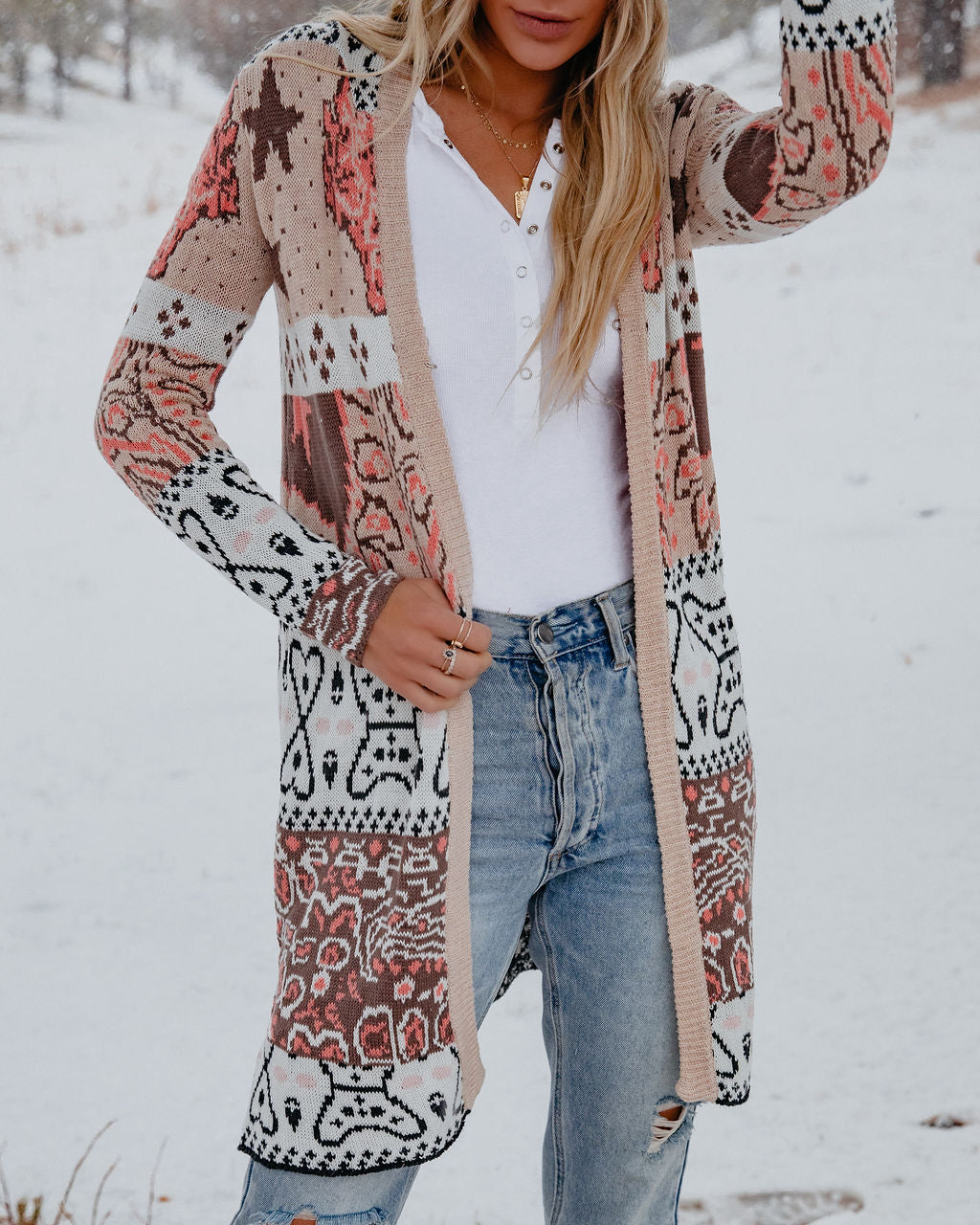 Magic Of The Season Hooded Knit Cardigan