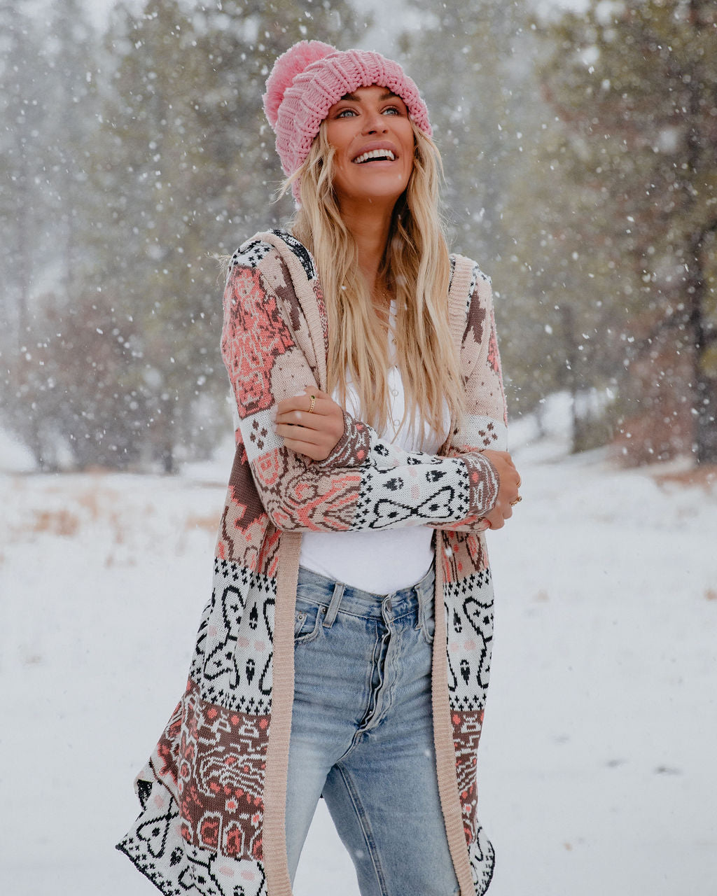 Magic Of The Season Hooded Knit Cardigan