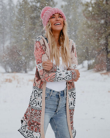 Magic Of The Season Hooded Knit Cardigan