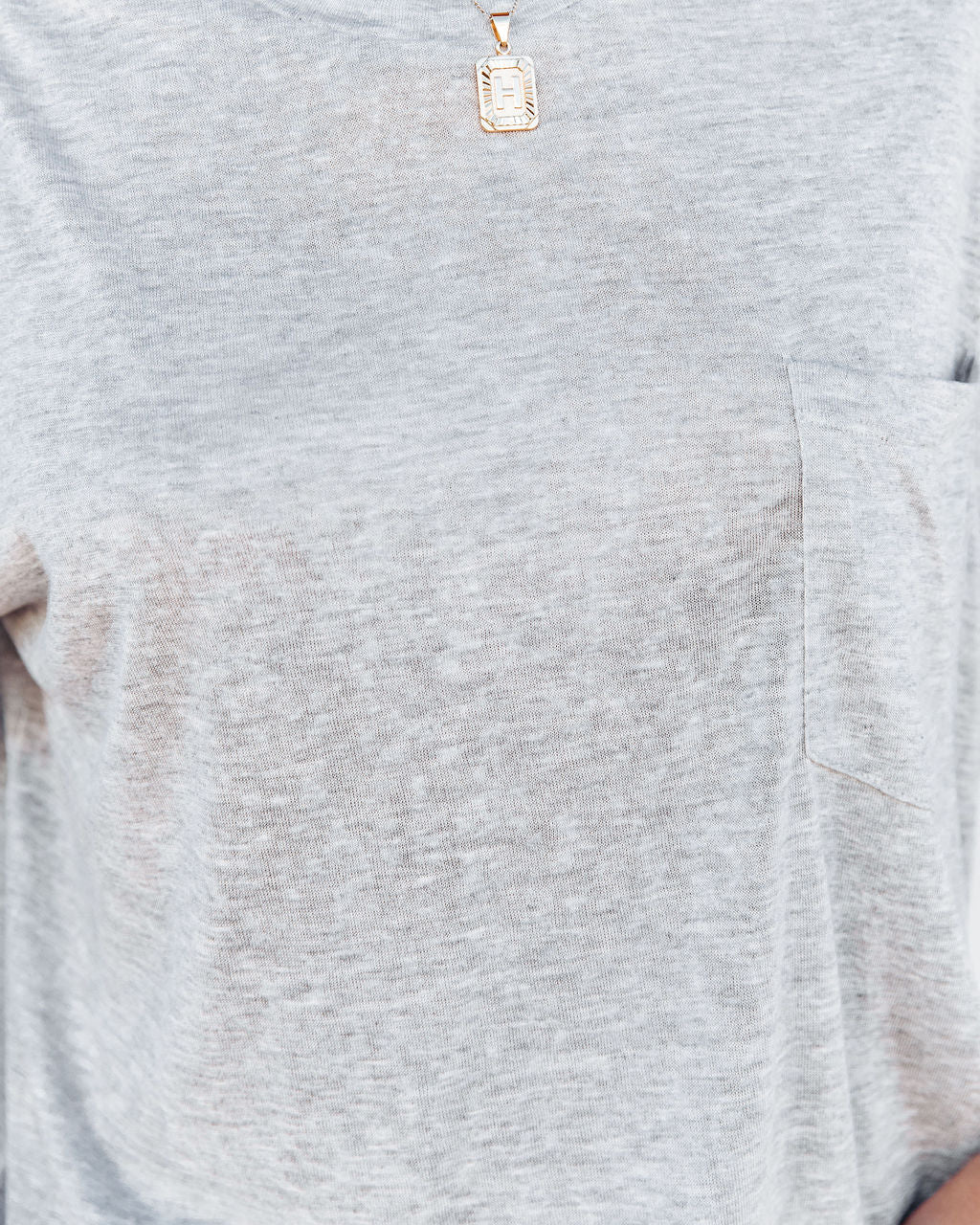 Magnolia Cotton Blend Pocket Tee - Heather Grey
