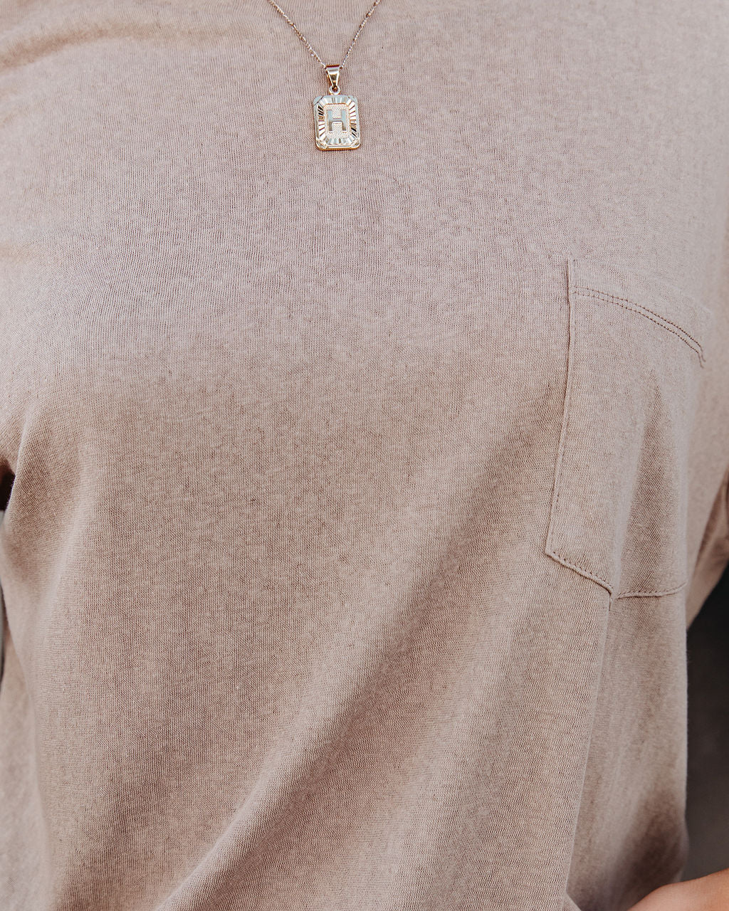 Magnolia Cotton Blend Pocket Tee - Dark Taupe