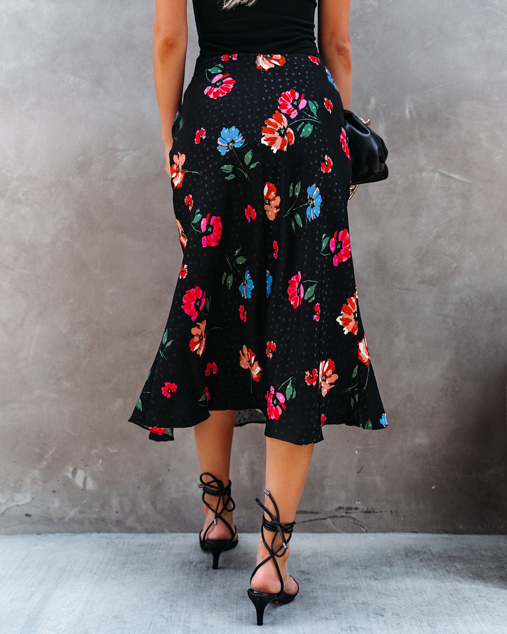 Mariella Floral Slit Midi Skirt