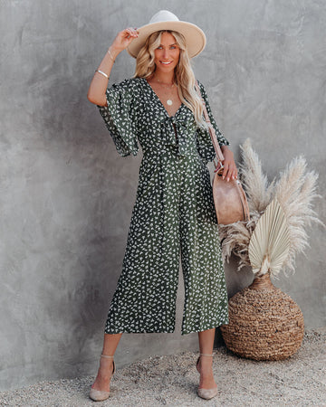 Marini Printed Tie Front Jumpsuit