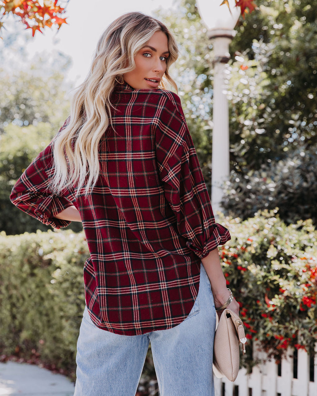 Marshall Cotton Plaid Button Down Top