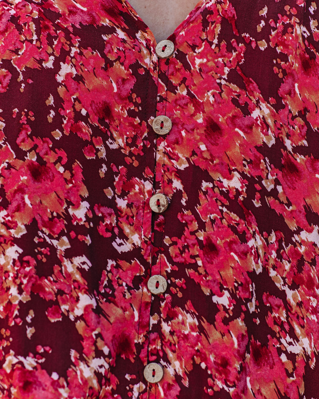 Mercury Printed Cold Shoulder Ruffle Top