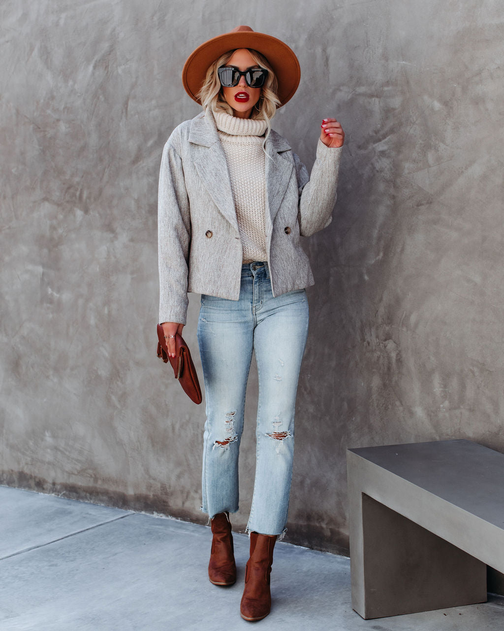 Metropolitan Woven Blazer - Taupe