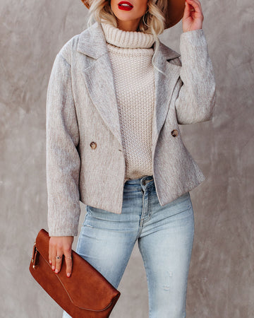 Metropolitan Woven Blazer - Taupe