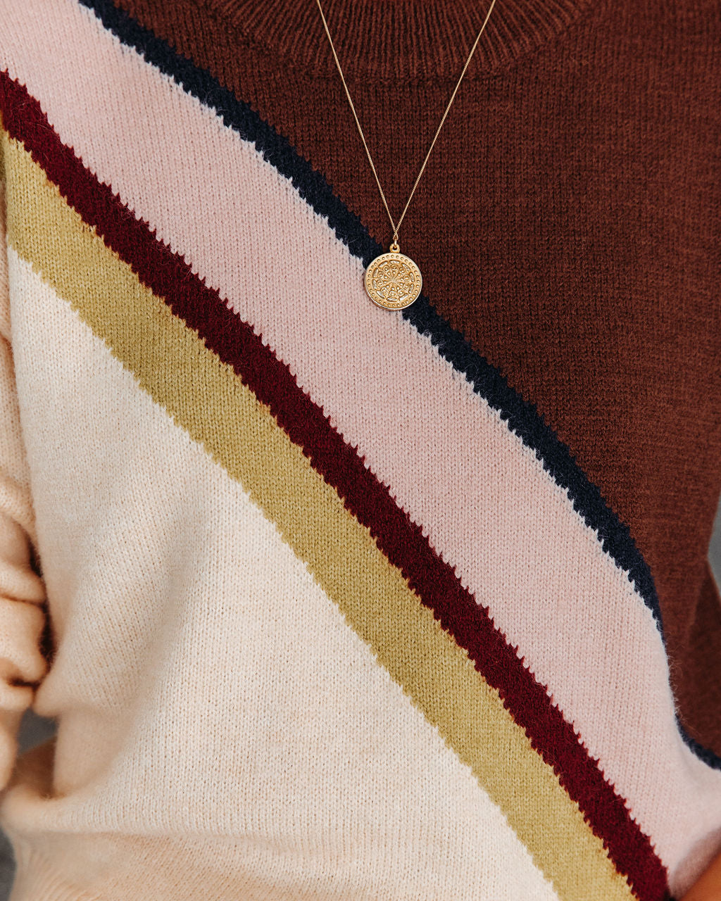 Midtown East Knit Sweater - Brown Cream