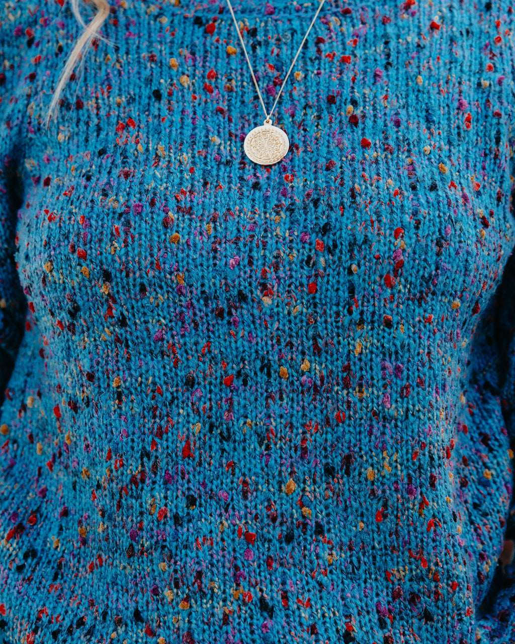 Millie Puff Sleeve Speckled Knit Sweater