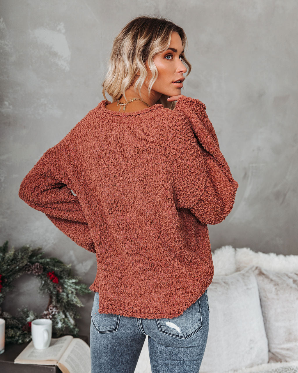Milner Chunky Knit Sweater - Dusty Cedar