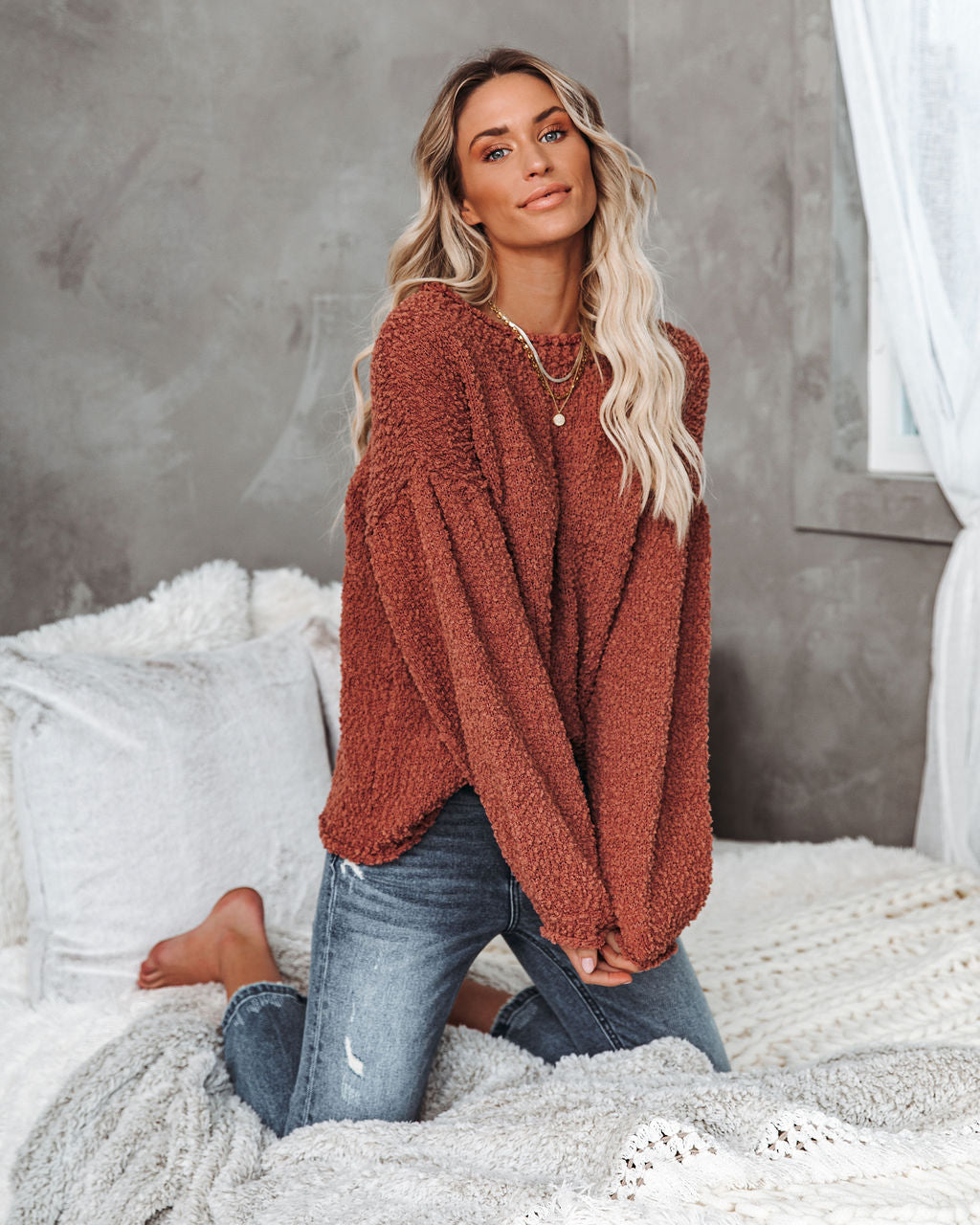 Milner Chunky Knit Sweater - Dusty Cedar