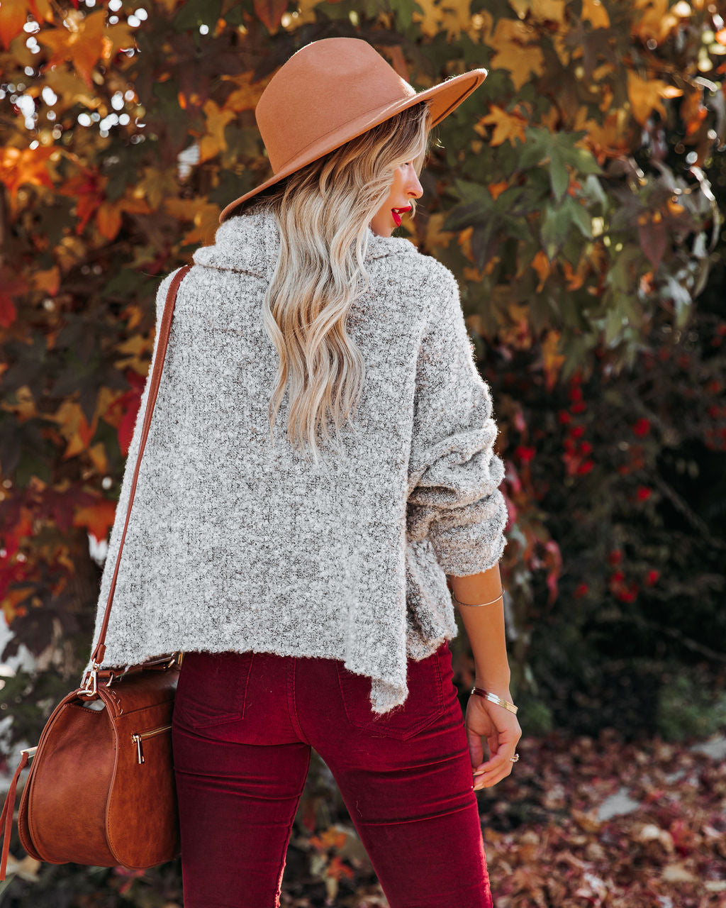 Montage Cowl Neck Knit Sweater - Grey