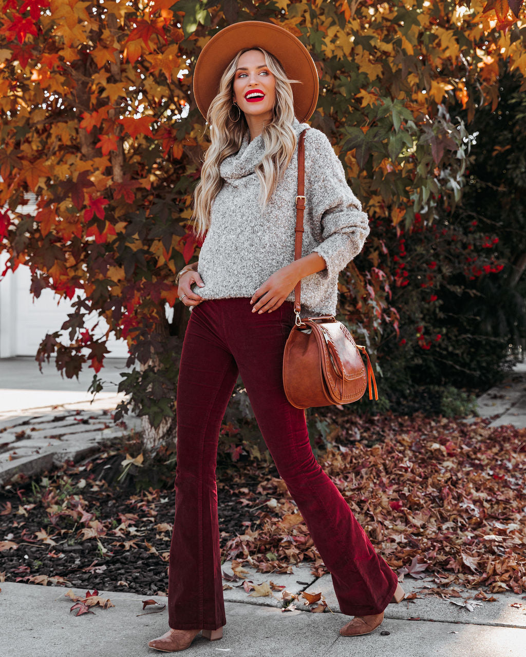 Montage Cowl Neck Knit Sweater - Grey