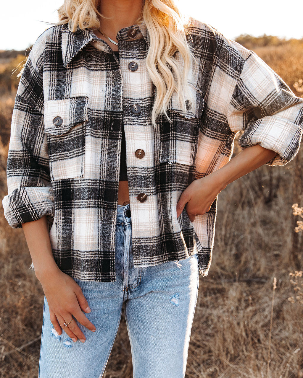 Montgomery Distressed Plaid Shacket