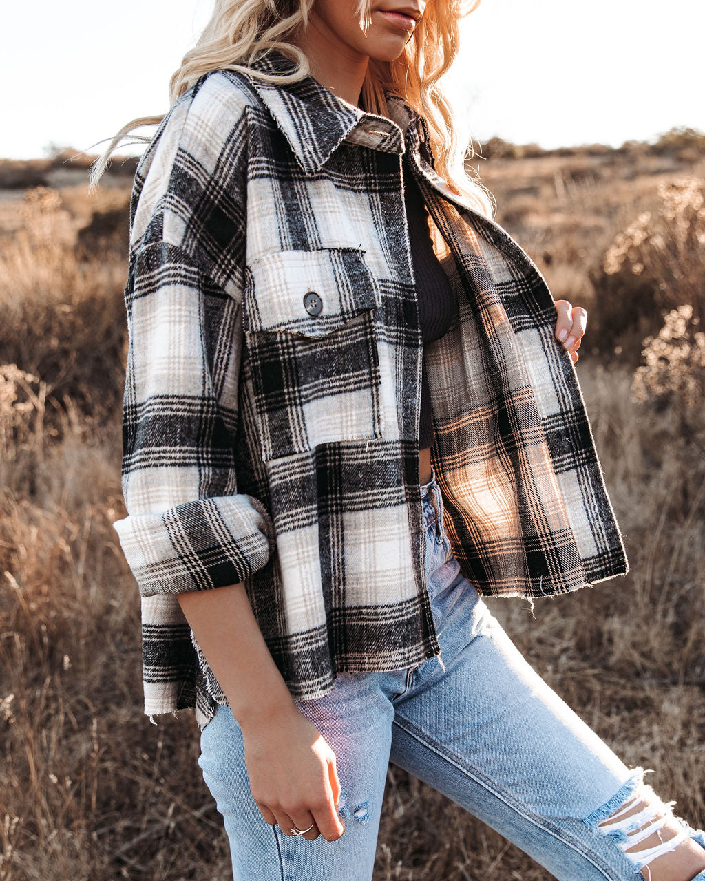 Montgomery Distressed Plaid Shacket