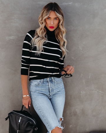 Morty Striped Turtleneck Knit Sweater
